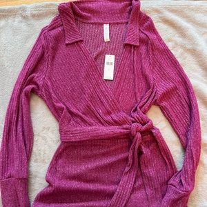 Anthropologie wrap around sweater dress